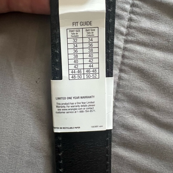 Mens Wrangler Leather Belt 42 - Picture 5 of 8
